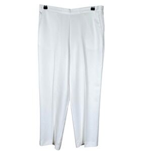 Alfred Dunner White Polyester Elastic Waist‎ Pull On Pants Size 8